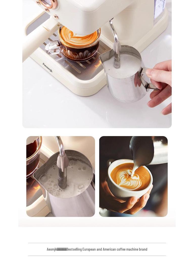 Ретро напівавтоматична кавомашина високого тиску 20 Бар з спінювачем молока