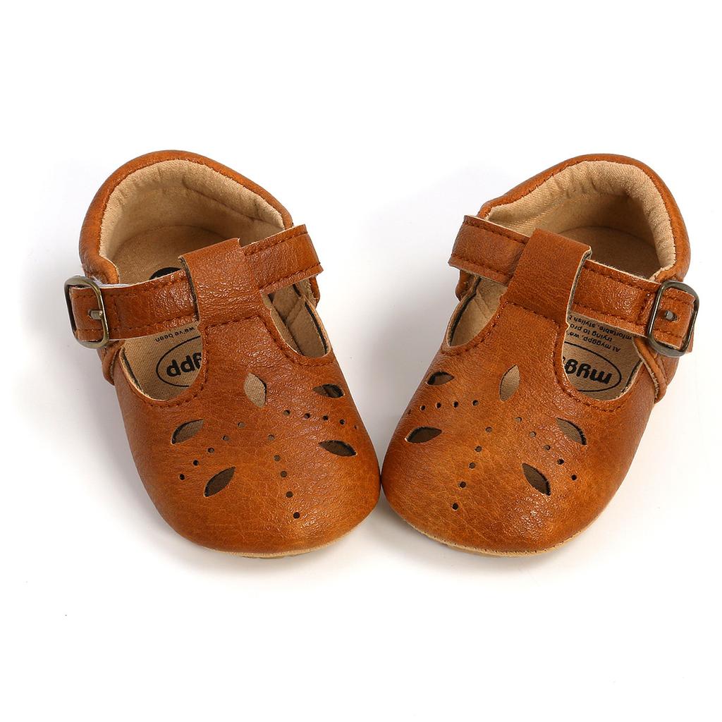 Girls Classic Heart Rubber Sole Anti-slip Shoes Multicolour Princess Toddlers PU Dress Shoes First Walker Toddler Crib Shoes