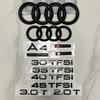 N5 A4 2013-2024 4 Ring Logo ABS Black Directly Covered Emblem Car Hood Front Grill Rear Trunk Emblem Badge Sticker Sline refit T5 SGT77