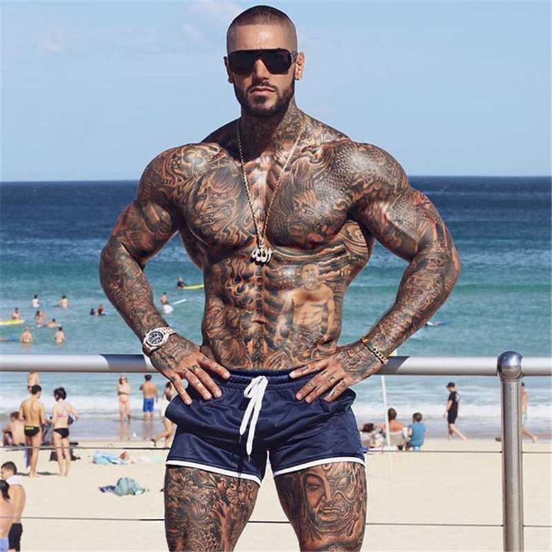 Crazy Muscle Men's Shorts Sports Fitness Running Outdoor Breathable Speed Drying Beach Shorts