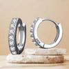 925 Silver Rhinestone Hoop Earrings for Women Exquisite Round Circle Earrings Minimalism Daily Wearing Fashion Jewelry