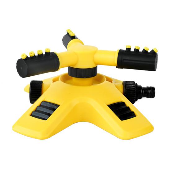 

Automatic Garden Sprinkler 360-Degree Rotating Water Sprinkler 3-Arm Adjustable Sprinkler Garden Hose Attachment for Yard Lawn Irrigation A