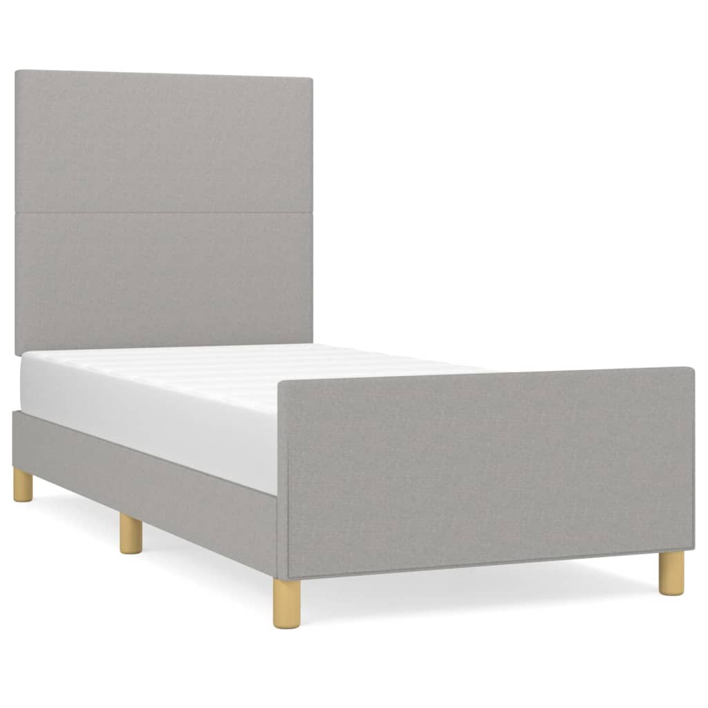 Vidaxl Bed Frame Without Mattress, Light Gray, 80X200 Cm, Upholstered In Fabric