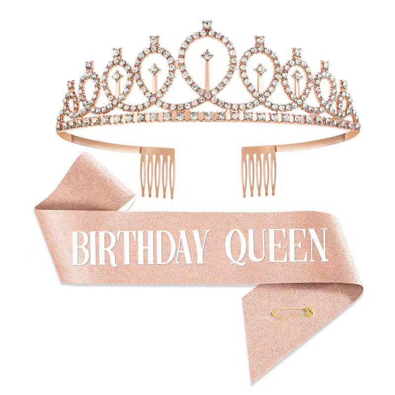 European and American Birthday Crown Headband Hairpin - "Happy Birthday"