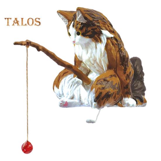 Fishing Cat Figurine Resin Cartoon Kitten Statue Animal Sculpture Home Office Desktop Aquarium Fish Tank Decoration Ornament