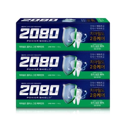 2080 Power Shield Plus Green Peppermint Toothpaste 140g (3-Pack)