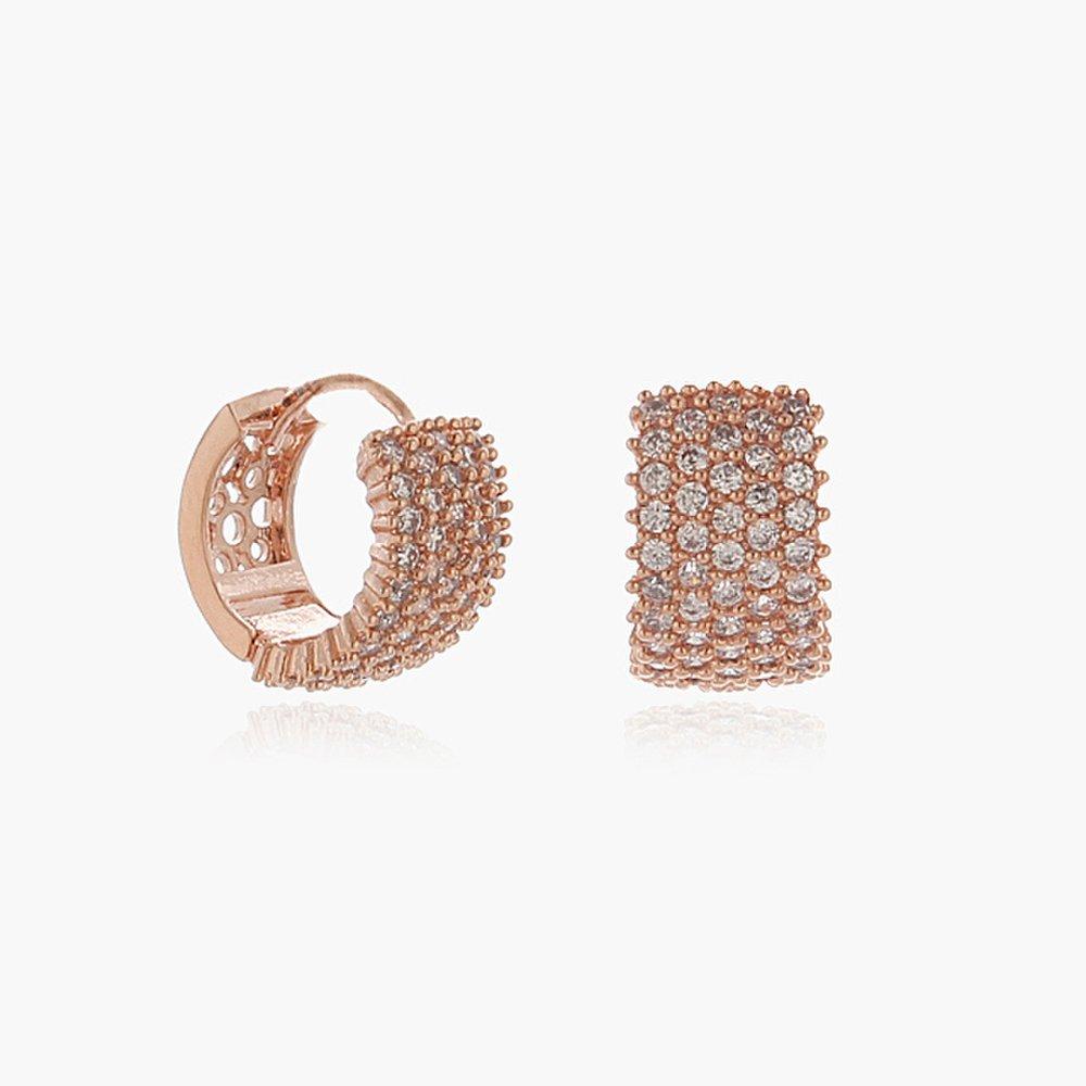 J.Lauren 01M02863 Rose Gold Cubic One-Touch Earrings