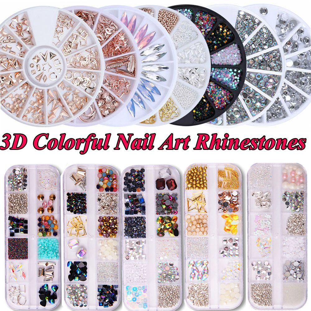 

Красочные акриловые кончики, блестящие бусины, УФ-гель, украшение, сделай сам, дизайн ногтей, 3D стразы для ногтей, стразы