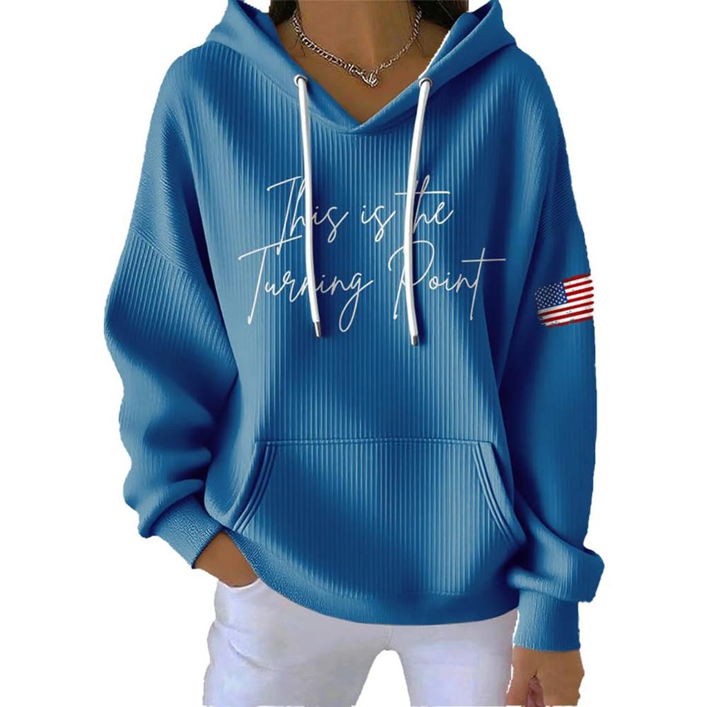Women's Fashionable Solid Color Long Sleeved Casual Pullover Sweatshirt Top
