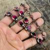 Facettierte mehrfarbige Turmalin Edelsteinkette elektrogeformte Kupferkette handgefertigte verstellbare Kettenhalskette Geburtsstein Schmuck Geschenke für Mama