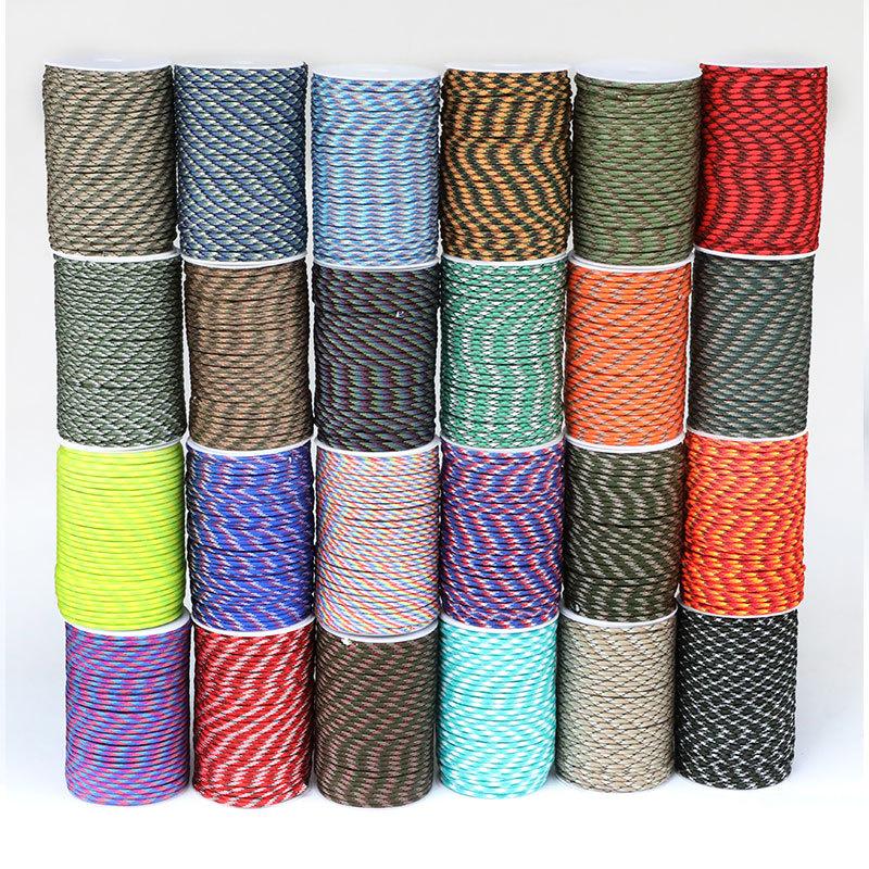 100 M Outdoor Seven-Core Umbrella Rope 4mm Umbrella Rope Bracelet Braided Line Military Fan 7-Core Survival Umbrella Rope