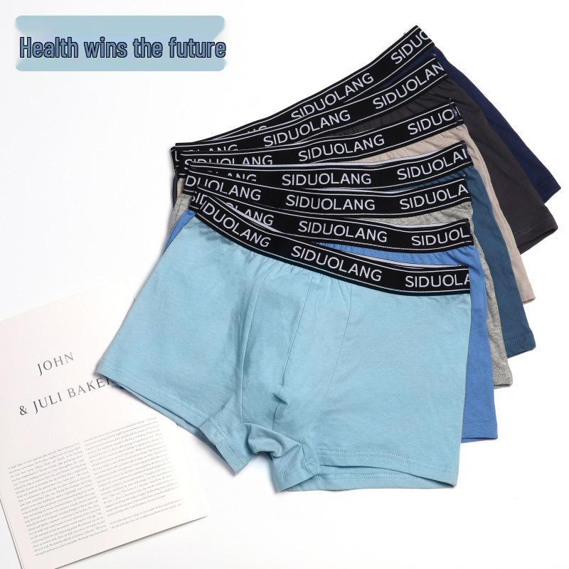 "Stollang Men's Pure Cotton Striped Boxers: Breathable & Comfortable Underwear for Middle-Aged & Elderly"