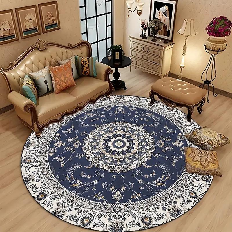 Ethnic Style Round Floor Mat Mandala Living Room Coffee Table Blanket Home Bedroom Bedside Blanket Hotel Guesthouse Carpet