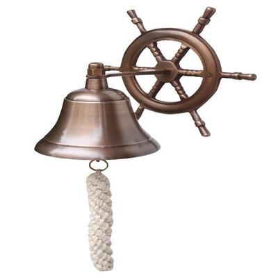 Steering Wheel Wall Mounted Solid Brass Bell for Dinner, Indoor, Outdoor, School, Bar, Reception  Church