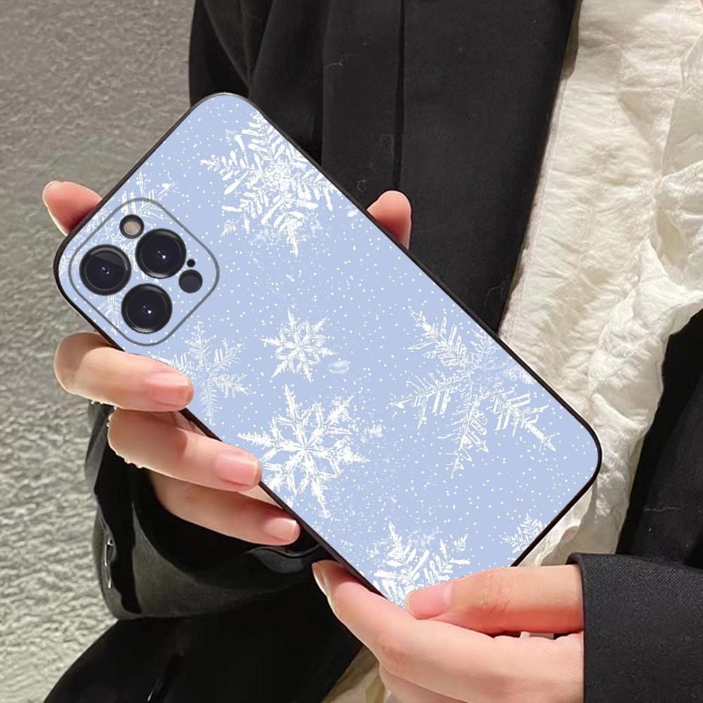Christmas Snowflakes Phone Case For IPhone 16 15 14 11 12 13 Mini Pro XS Max Cover 6 7 8 Plus X Funda Shell