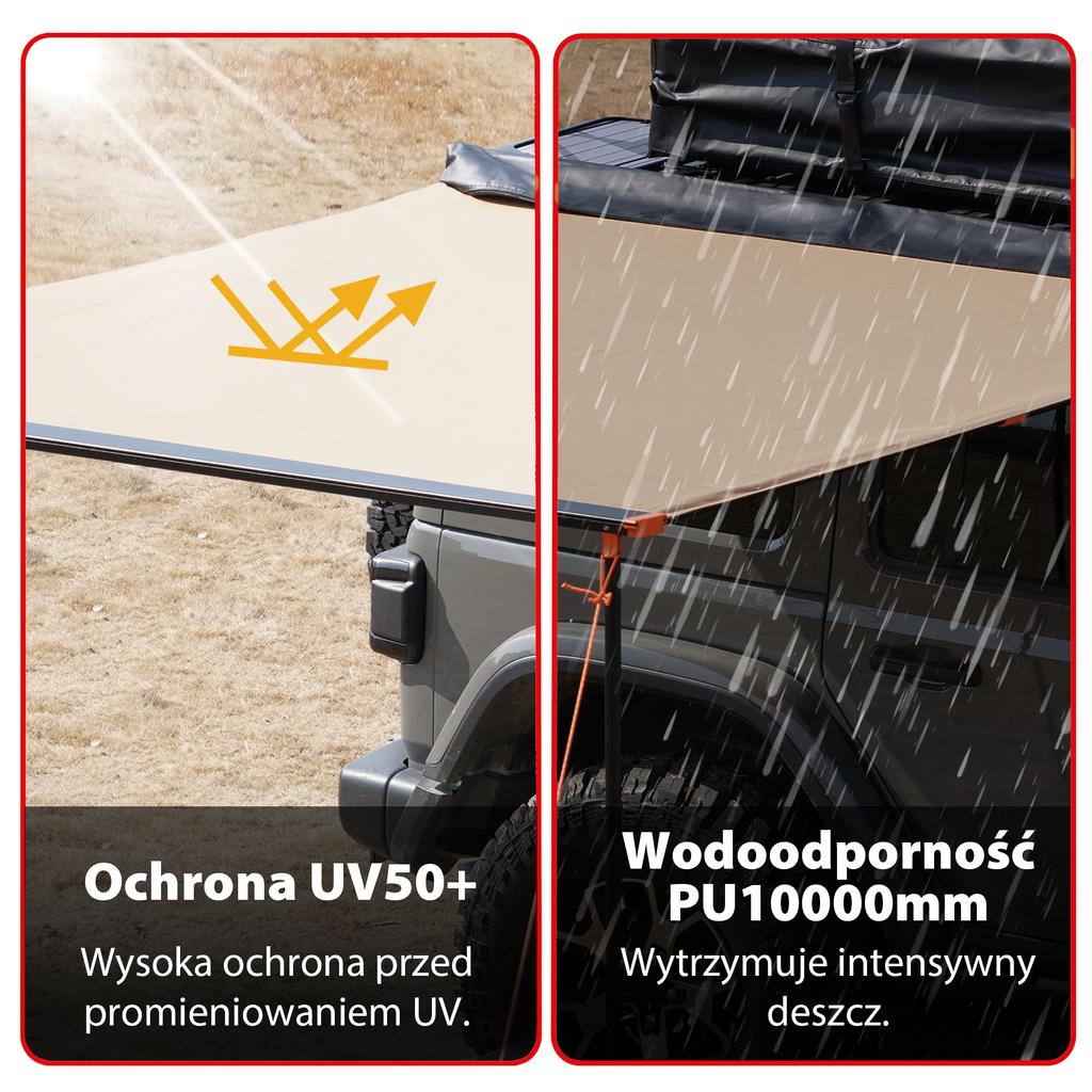 Markiza Dachowa Do Samochodu 2X3M Wodoodporna