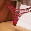 Women Thong Lace Embroidery Color Close Fit Underwear Mesh See Through G-string Briefs Panties
