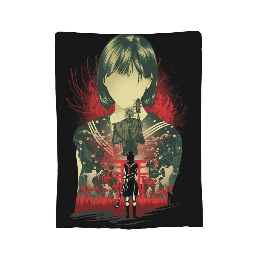 Silent Hill F Game Hinako Blanket Velvet Print  Multi-function Super Soft Throw Blankets for Home Bedroom Plush Thin Quilt