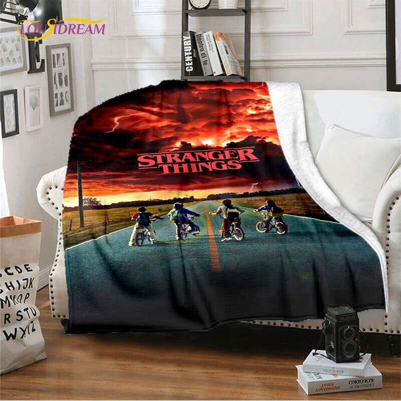 

Hot Horror Movie Stranger Things Blankets for Beds Soft Thin Blanket Queen Size Rome Decor Winter Bedding Cover Kid Gift Picnic 75x90cm