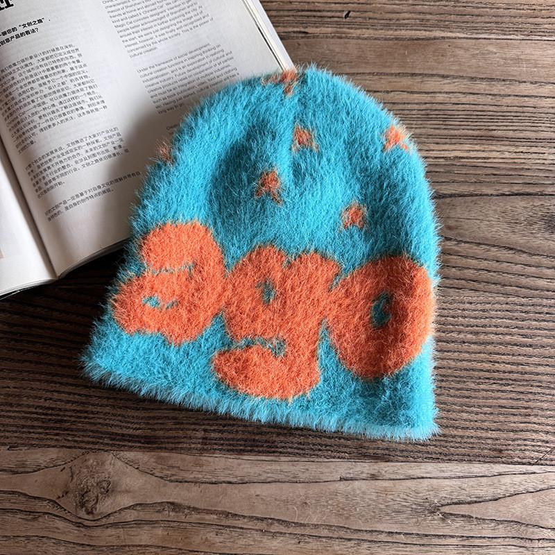 Letter Ago Pattern Knitted Beanie Cap Fashionable Breathable Hat Gifts Warm