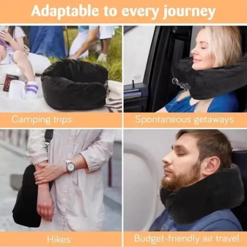 Adjustable Comfortable Flannel Space - Saving Fillable Neck Pillow for Car Train Airplane Portable Fillable Clothes Neck Pillow