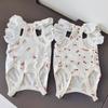 Cherry Print Dog T-Shirt with D-Ring Lace Ruffle Cap Sleeve Girl Puppy Clothes Breathable Summer Pet Vest for Small Medium Dogs Cats