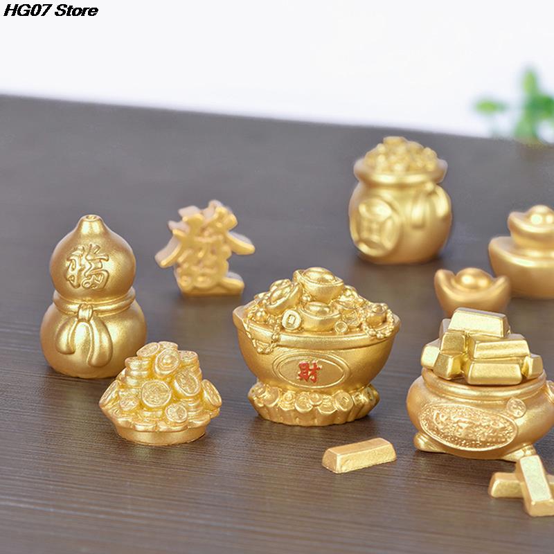 Feng Shui Glücksbringer Fa Cai Geldbaum Goldbarren Tasche Glücksbringer Frühlingsfest Maskottchen Desktop Ornament Auto Wohnkultur Handwerk