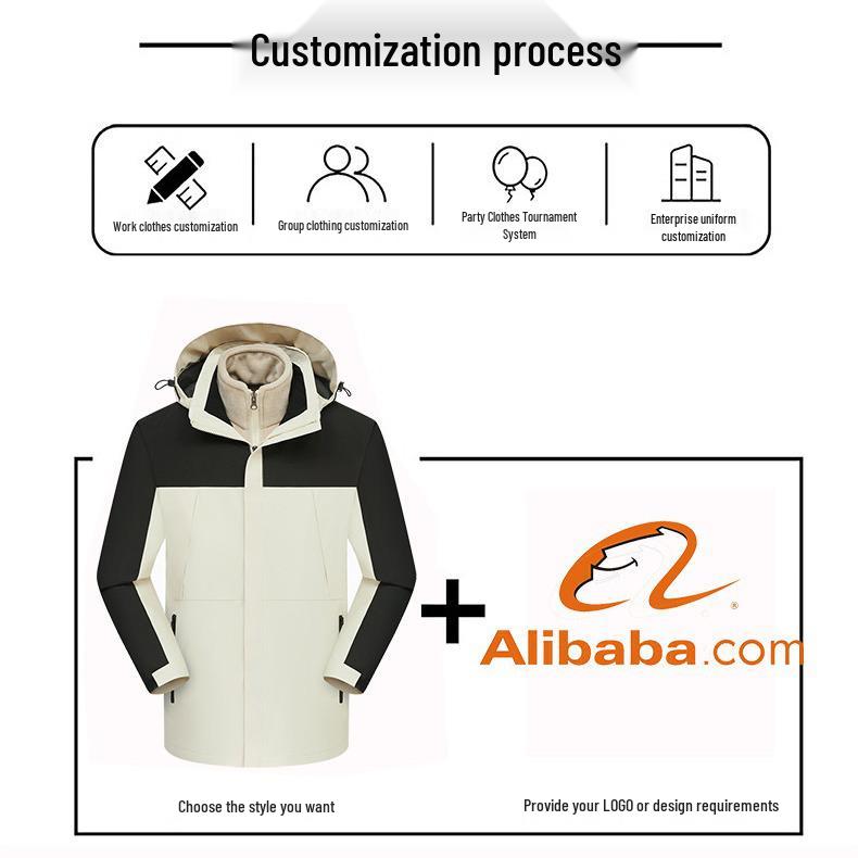 Men's & Women's Fleece-Lined 3-in-1 Windproof Waterproof Climbing Ski Suit