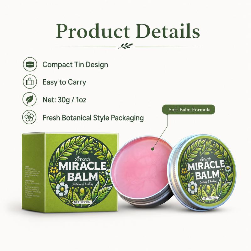 Miracle Balm Herbal Soothing Ointment Natural Plant Extract Skin Care Balm Portable Moisturizing Comfort Skin Repair Balm