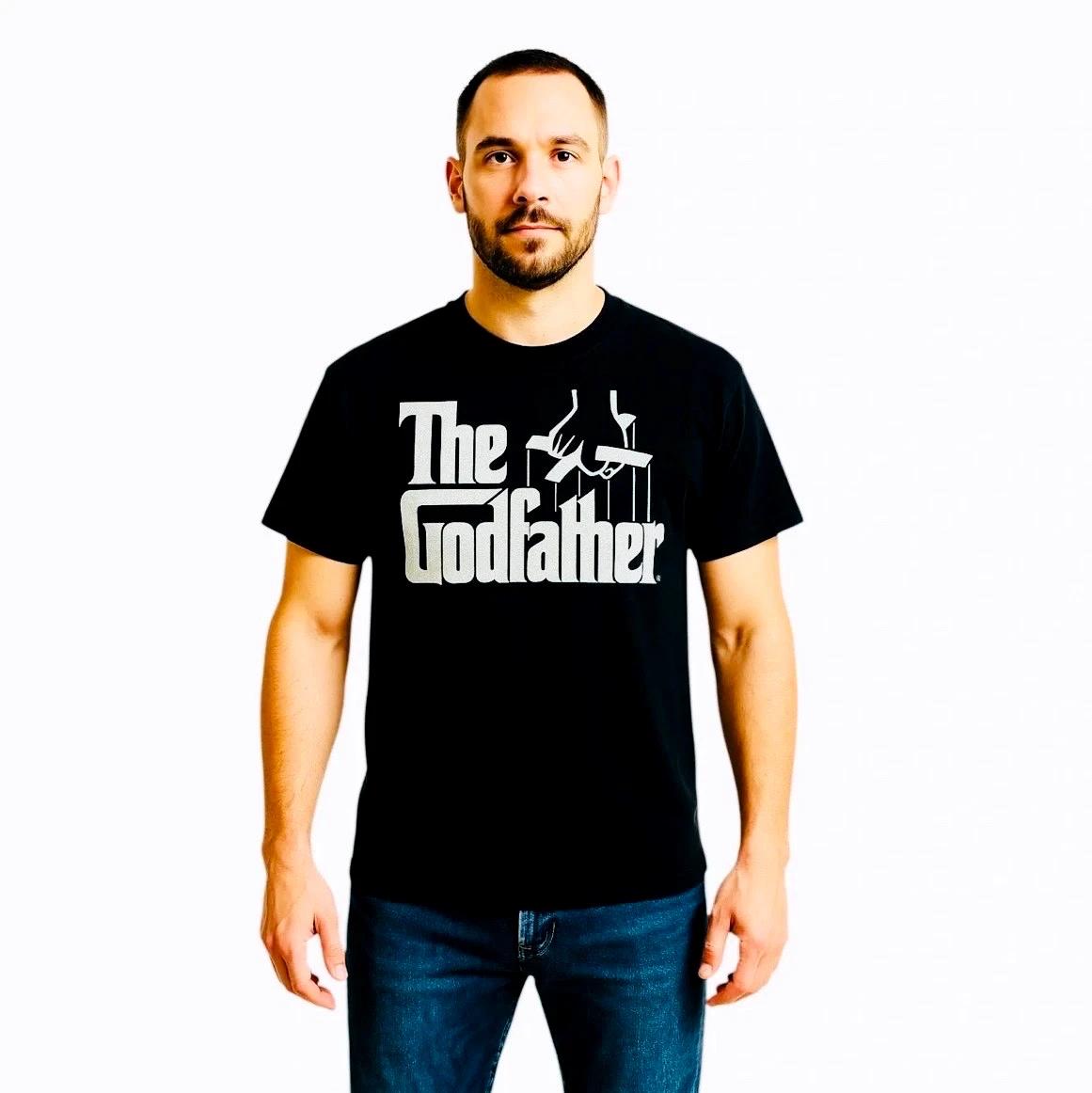 

The Godfather Movie 100% Cotton T-shirt Mens Tees Top Men’s Large Black Mafia Film Graphic Tee L