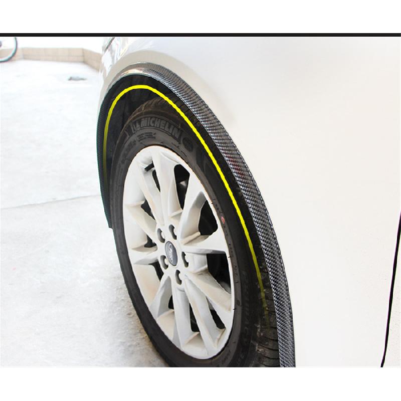 2Pcs 150Cm Universal Carbon Fiber Color Rubber Car Fender Flare Wheel Eyebrow Protector Wheel Arch Trim Strip