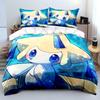 Pokemon Jirachi Printed Bedding Set 3PC 1 Duvet Cover 2 Pillowcases Adult and Children Warm Soft Bedding Set Luxury Gift