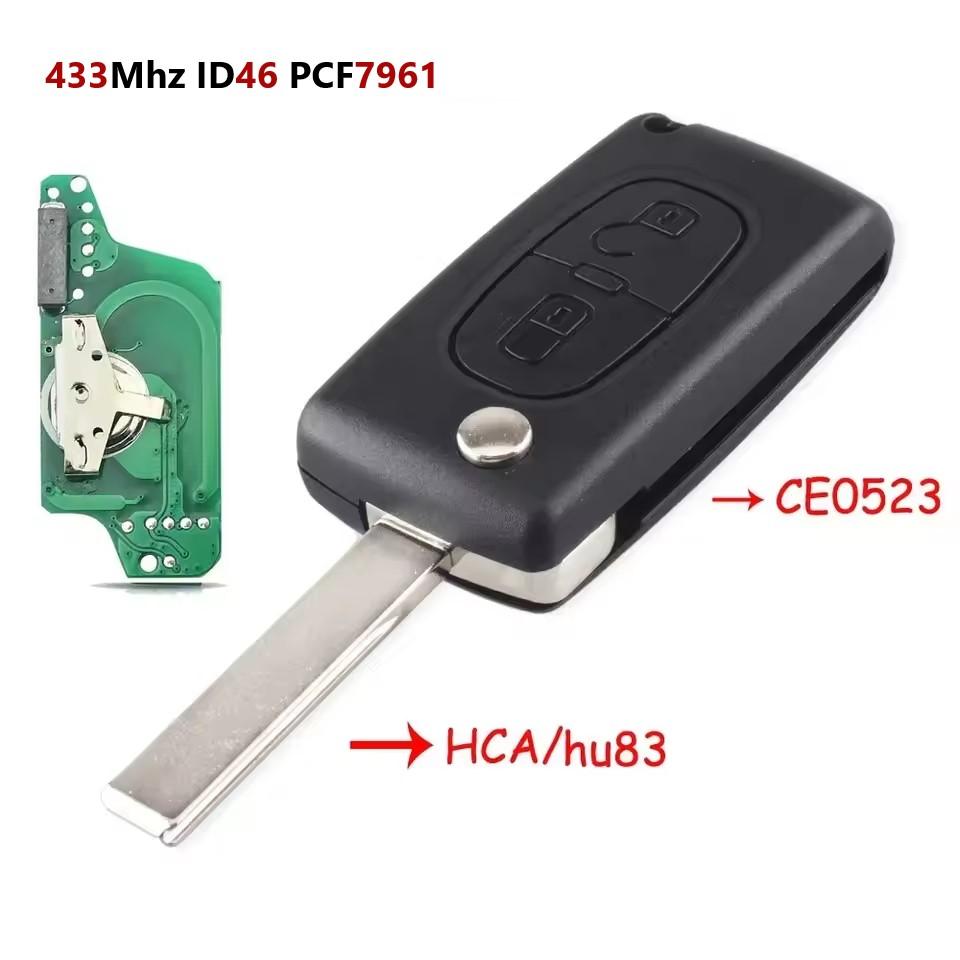 ASK 2/3/4 Buttons 433Mhz Remote Car Key for Peugeot 207 307 308 407 607 807 For Citroen C2 C3 C4 C5 C6 CE0536/CE0523 Auto Parts