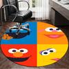 1PC Colorful Sesame Muppets Together Round Rug, Non-slip Chair Mat, Home Decor, Circle Carpet Perfect for Office, Bedroom, Living Room,Christmas Gift