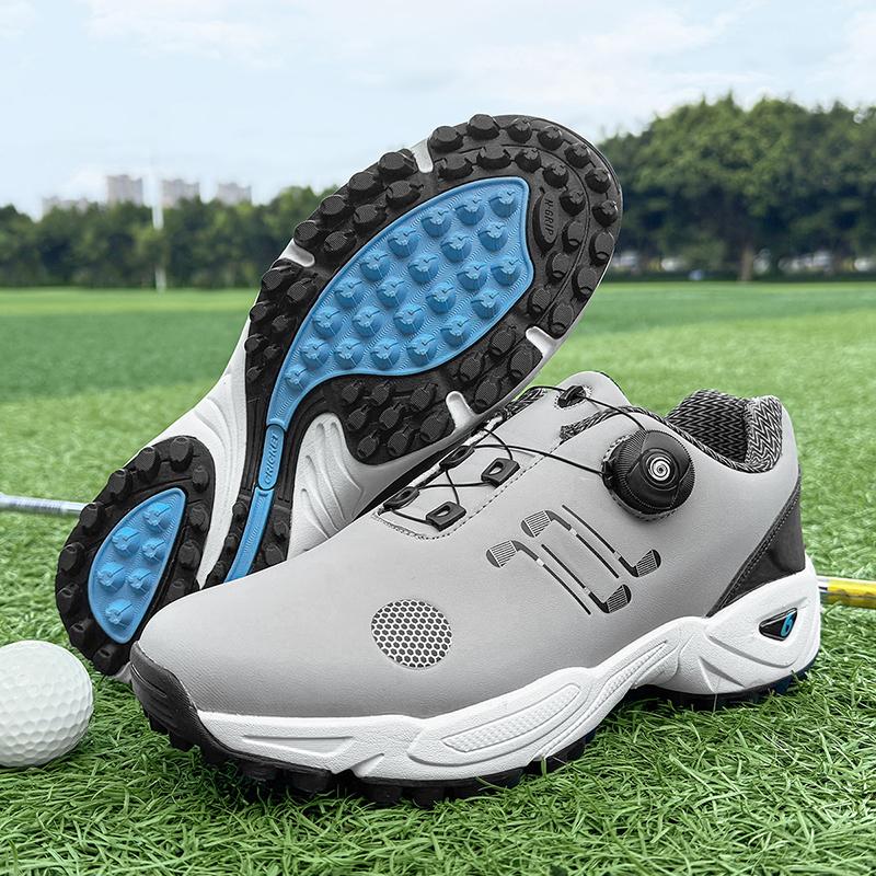 Professional Big Size Outdoor Leather Golf Shoes for Men and Women Black White Man Flat Walking Sneakers