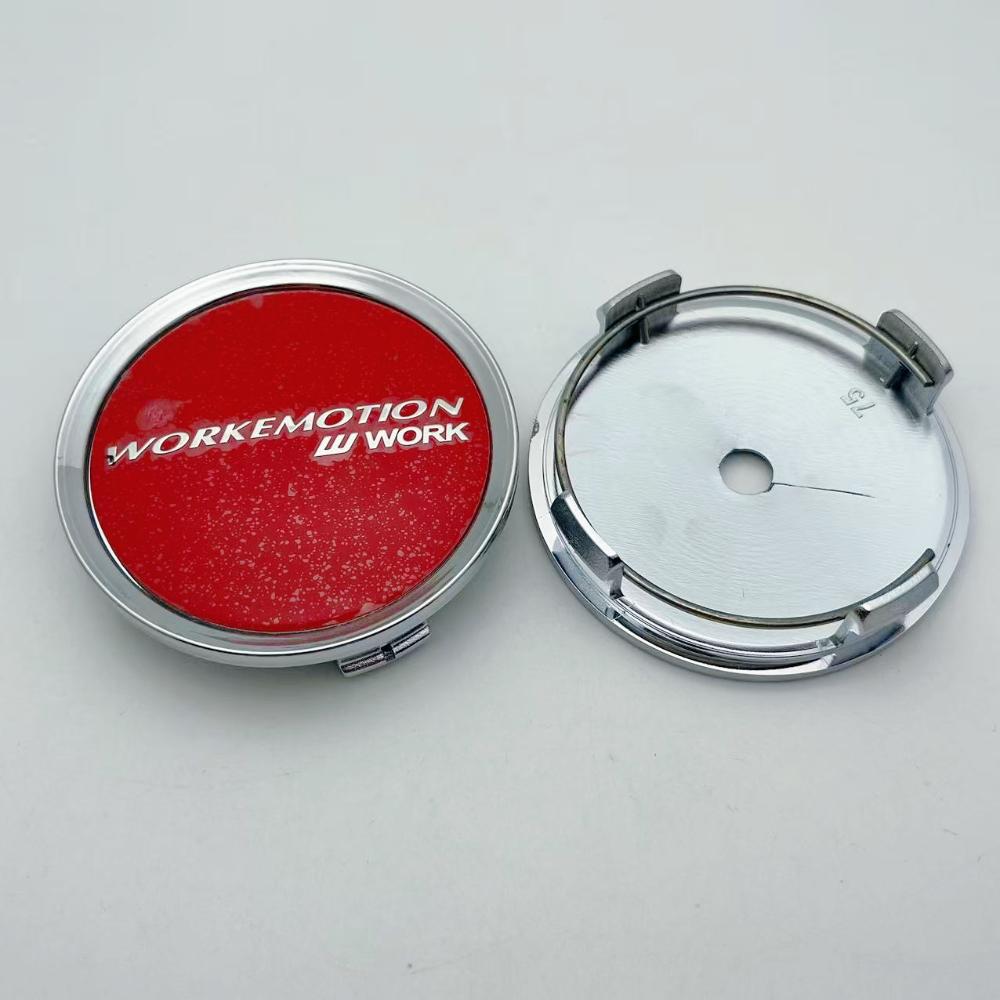 4pcs 75mm 70mm W Work Emotion Logo Emblem Car Wheel Center Caps Wheels Hub Centre Cover Rim Hubcaps Replace Car Accessories