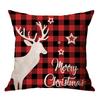 Christmas Decoration Cushion Cover Cartoon Elk Santa Cushion Cover Christmas Pillow Case Linen Decoration Pillow Home Decoration