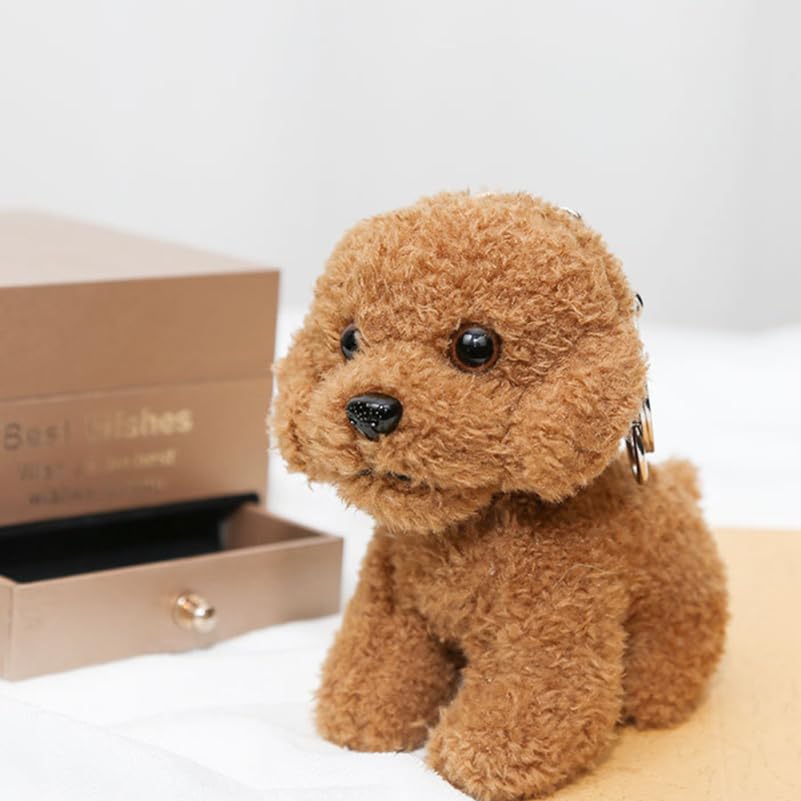 TENDYCOCO Teddy Keychain Plush Cute Fluffy Dog Mascot Pendant Bag Decoration Birthday Gift Toy,