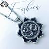 Xiweier Retro Lotus Pendant Necklace with Copper and Zircon for Men and Women