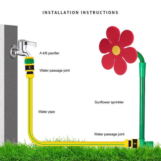 Dancing Flower Water Sprinkler Crazy Flower Sprinkler with Spike 360-Degree Rotating Lawn Sprinkler for Yard Watering Garden Irrigation Kids