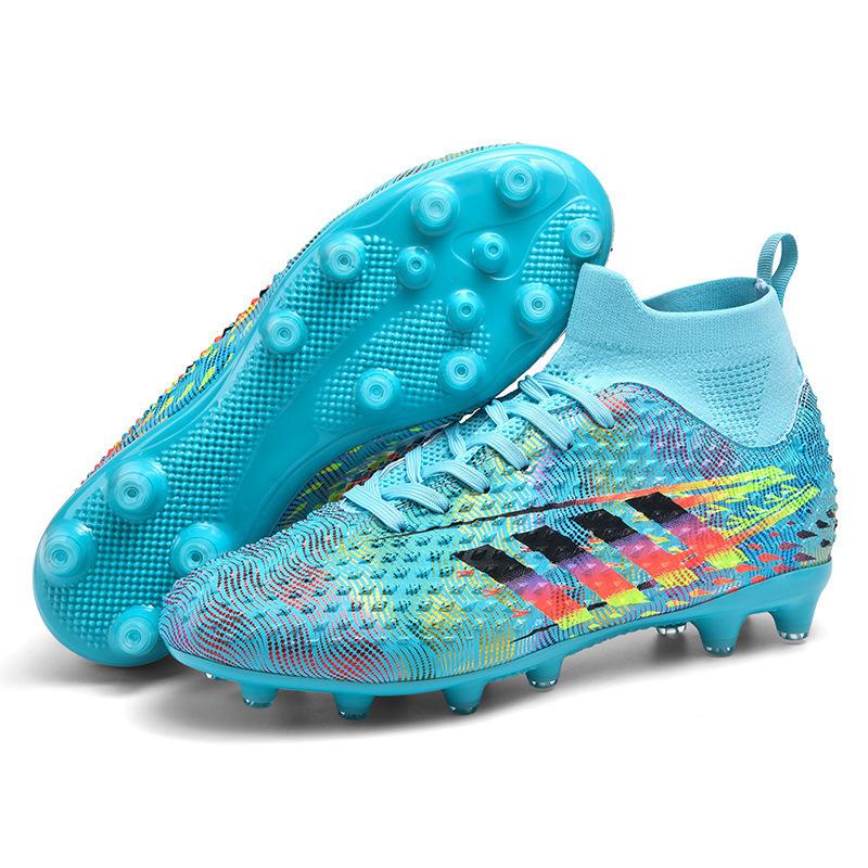 New High-top Football Shoes Artificial Flat AG Spikes Boys and Teenagers Student Training Sports Shoes