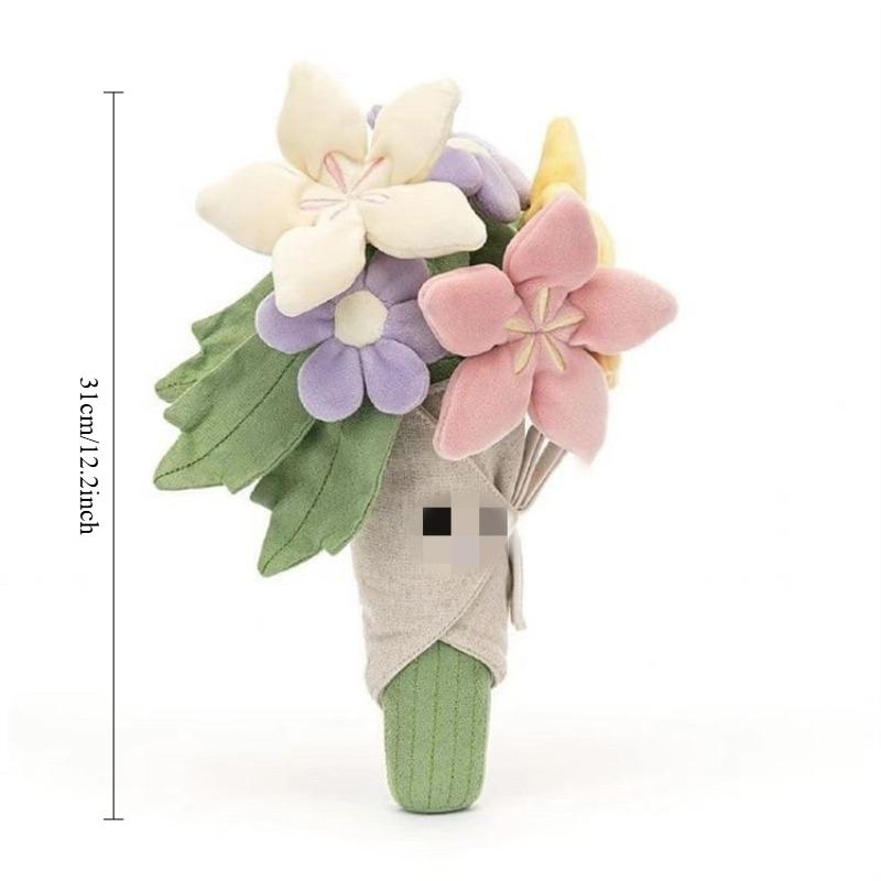 Plush Bouquet Stuffed Animal Flower Bunch Graduation Hand Held Gift for Her Mom Teacher Nurse