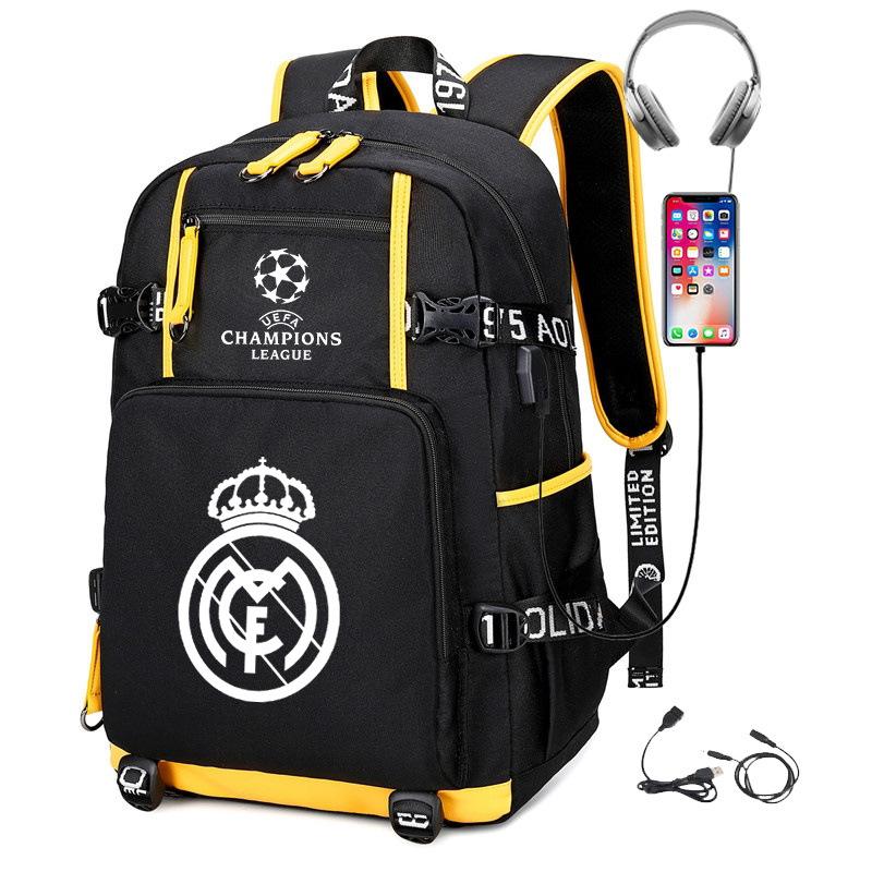 

Football Printing Student Men And Women Leisure Travel Backpack With Usb Interface Large Capacity Schoolbag no standard чорний