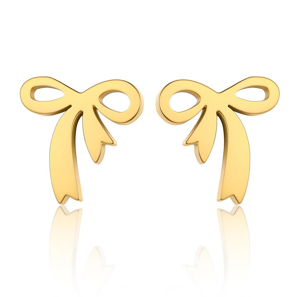 Unisex Titanium Steel Heart Stud Earrings - Simple, Elegant, Christmas Theme