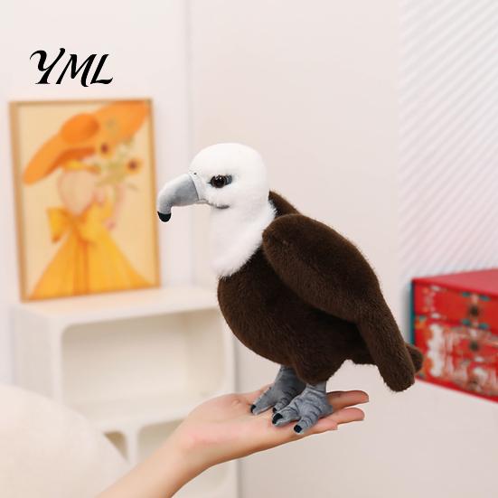 Soft Stuffed Bird Doll Realistic Plush Bald Eagle Doll, Animal Toy with Foldable Nature Inspired Home Decor Wings, Lifelike Plushie for And