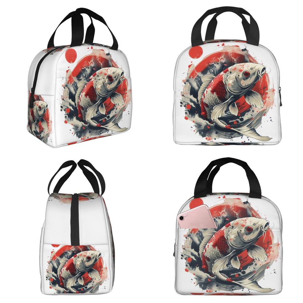 Koi Rising Insulated Lunch Bag for Women Office Cooler Thermal Food Box Tote Leakproof Lunch Boxes Container
