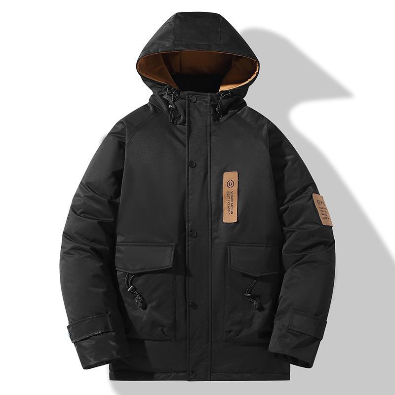 

2025 Winter Extra Large Men s Japanese-Style Hooded Cotton Workwear Jacket - Trendy Mid-Length Casual Coat, Plus Size, Warm. 4XL (about 80-90 kg)