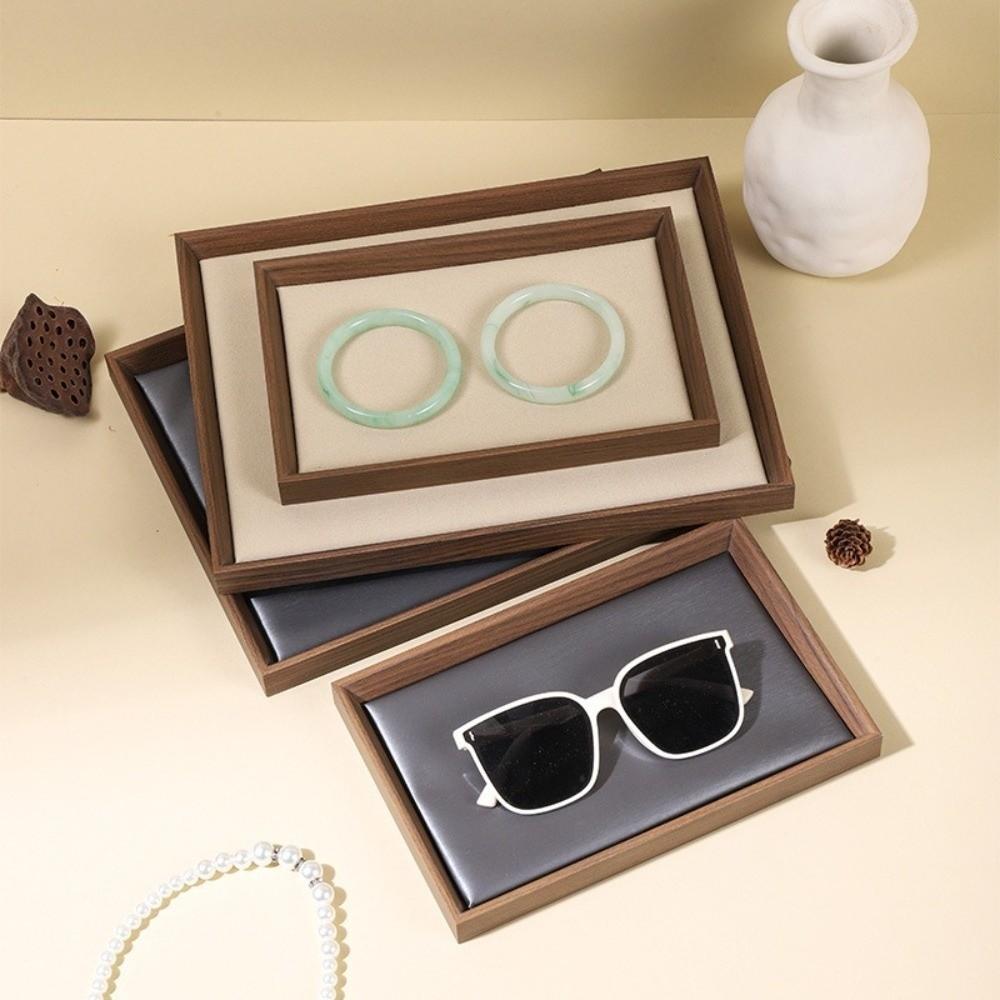 Minimalist Design Jewelry Tray Wooden Wood Grain Platter Elegant Display Tray For Dressing Table