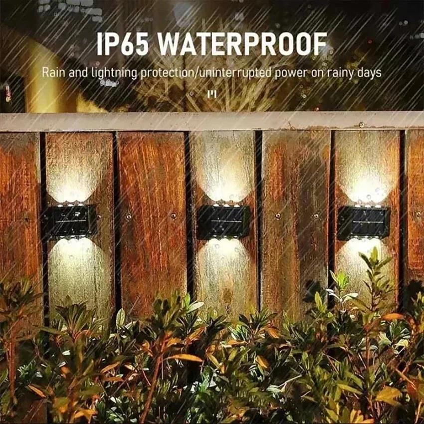 2/4/6 Led Solar Lights Outdoor Waterproof Atmosphere Up And Down Wall Lamp Solar Energy Lighting For Garden Yard Street Decor