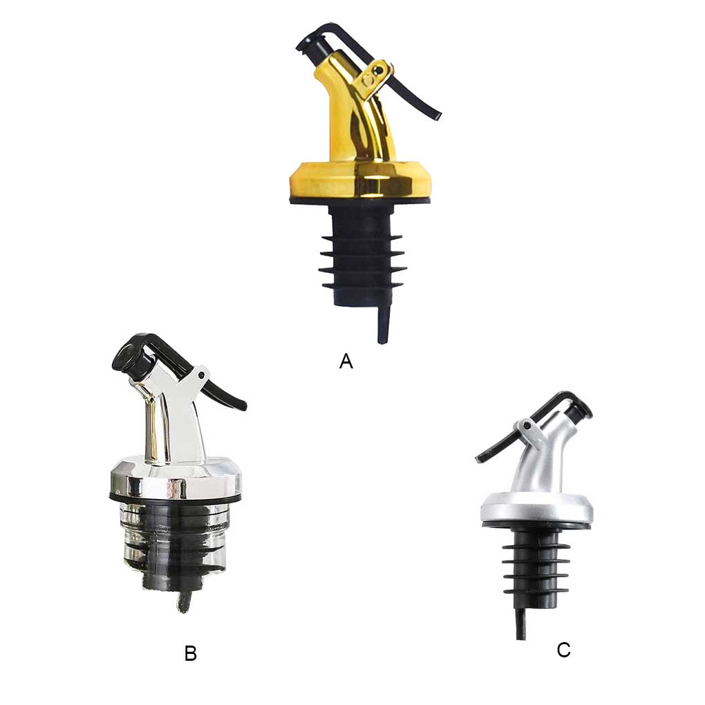 Oil Bottle Pourer Portable Reusable Press Type Leakproof Dispenser Kitchen Bar Wine Beverage Seasoning Bottles Stopper